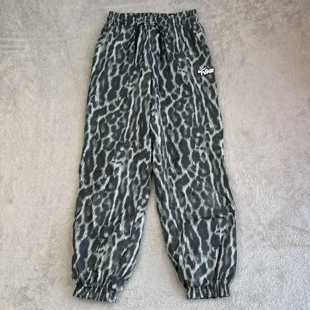 Nike Sportswear Icon Clash Jogger Pants Womens XS Black Leopard Print Drawstring